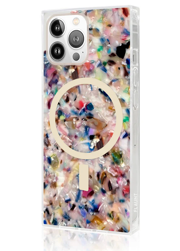 SQUARE® Rainbow Confetti Tortoise Shell iPhone Case - Image 38