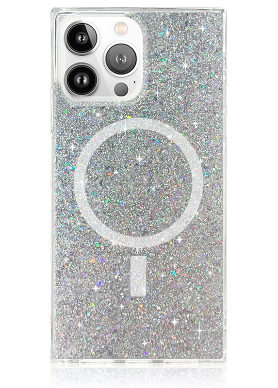 SQUARE® Silver Glitter iPhone Case - Image 31