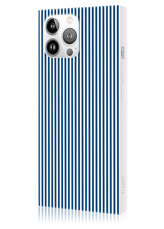 SQUARE® Blue & White Oxford Stripe iPhone Case - Image 52
