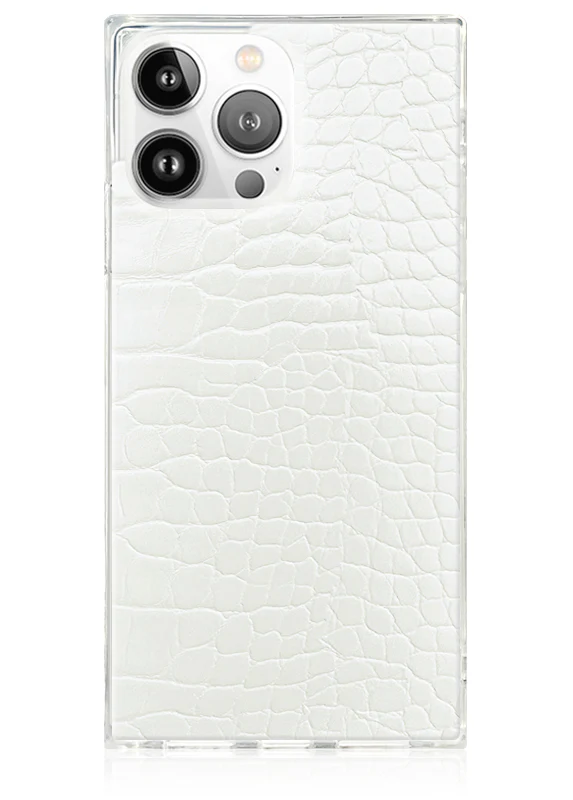 SQUARE® White Crocodile Faux Leather iPhone Case - Image 41